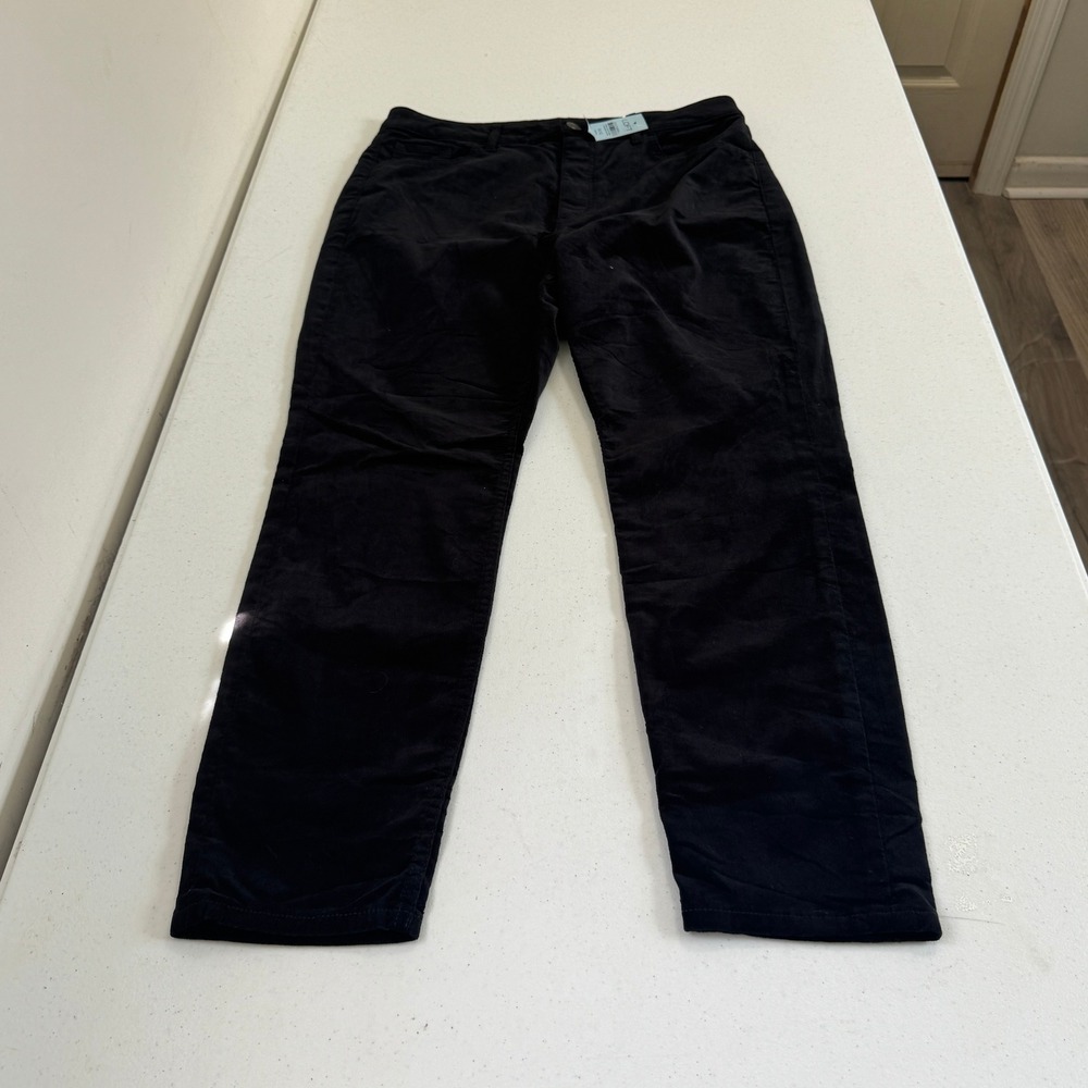 Loft Curvy Skinny Corduroy Pants Womens 12P 31‎ Black Slim Pockets Petite